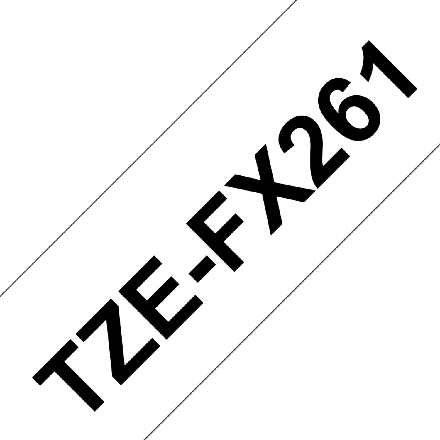 Brother TZe-FX261 Flexi-Schriftband schwarz auf weiß 36mm x 8m laminiert