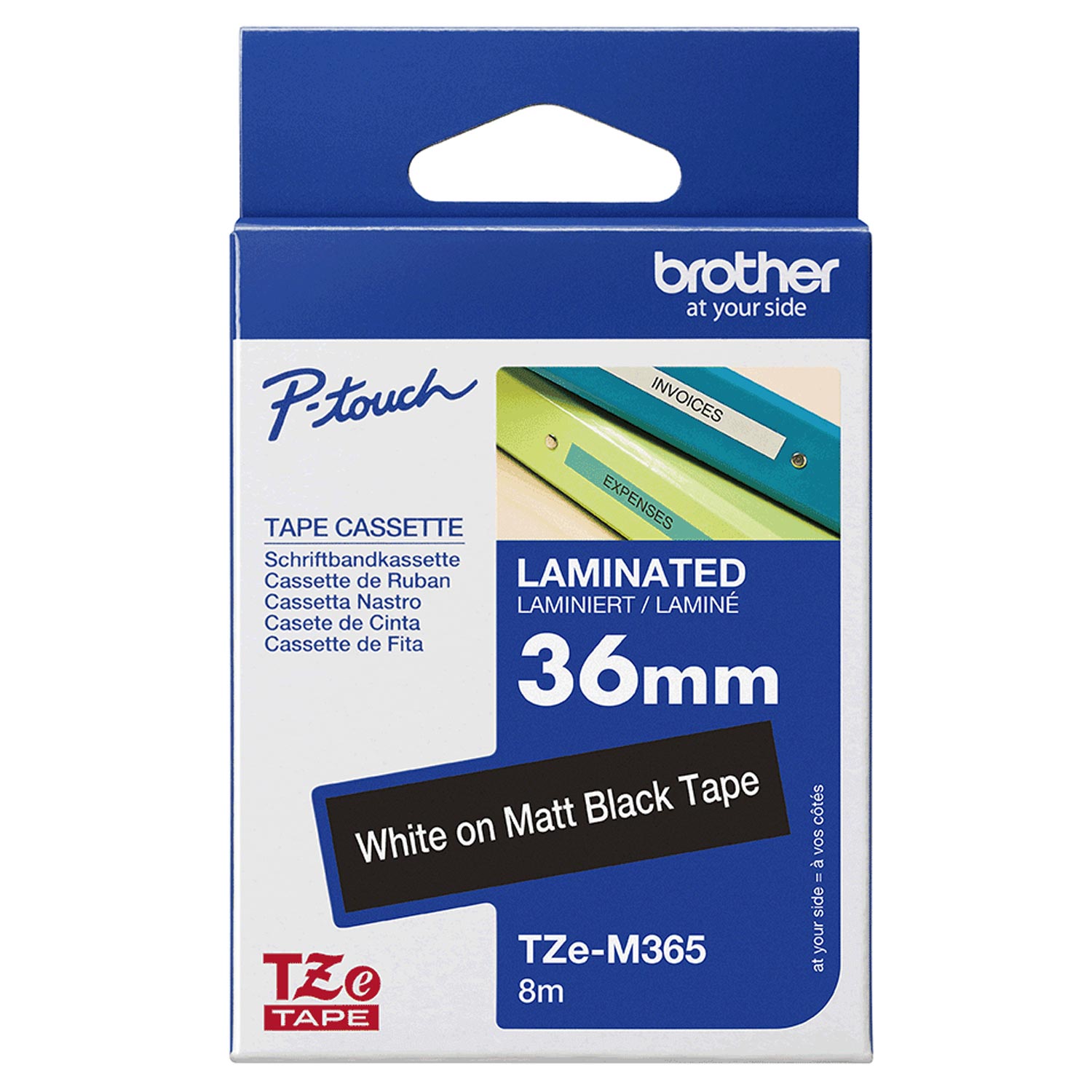 Brother TZe-M365 Schriftband 36mm x 8m weiß/schwarz