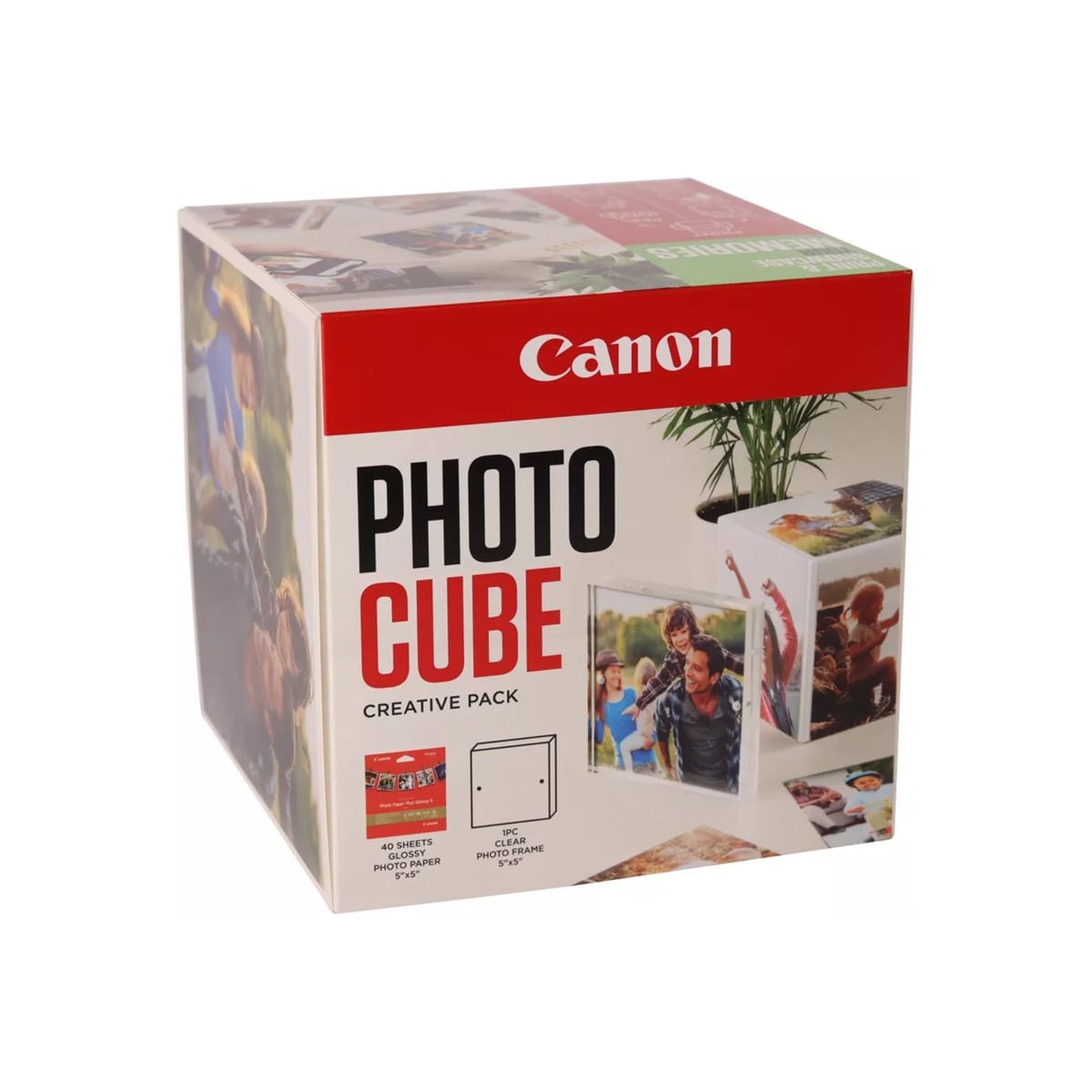 Canon Photo Cube Creative Pack grün (PP-201 Glossy II Fotopapier 5x13cm (40 Blatt) + Fotorahmen)