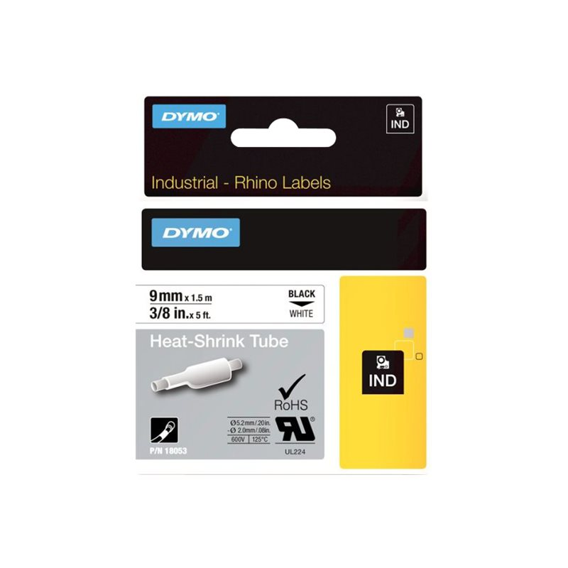 Dymo 18053 Heißschrumpfschlauch schwarz/weiß