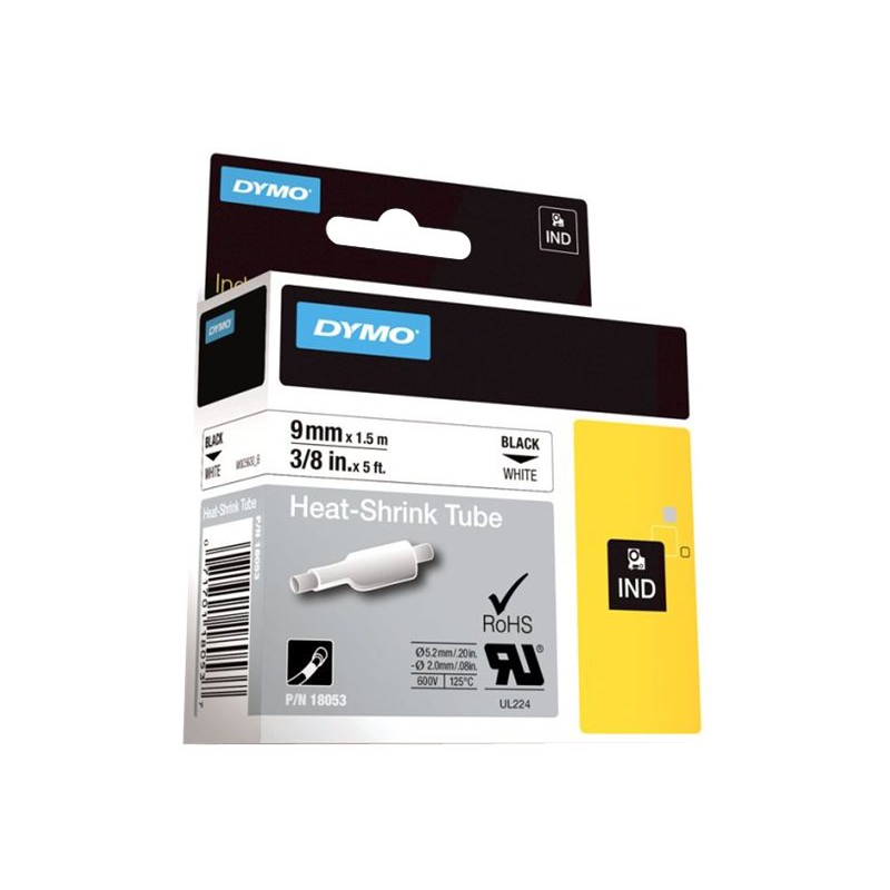 Dymo 18053 Heißschrumpfschlauch schwarz/weiß