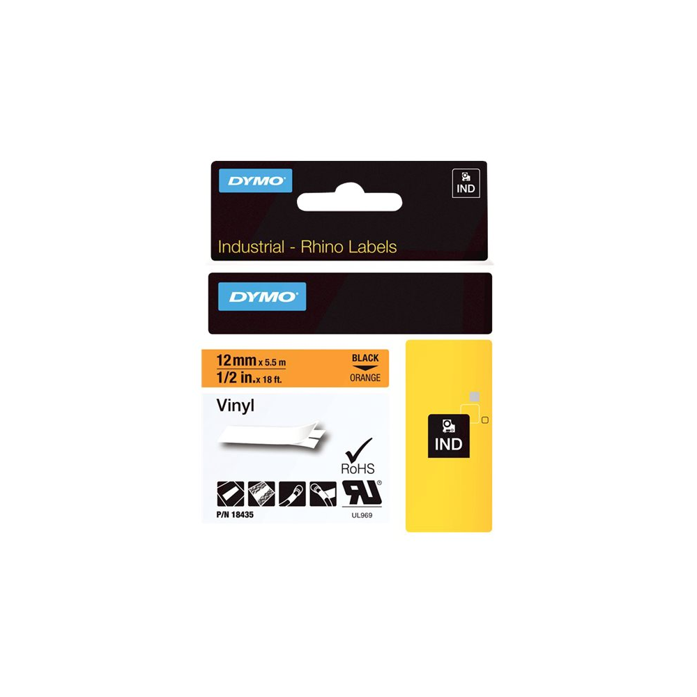 Dymo 18435 Heißschrumpfschlauch schwarz/orange