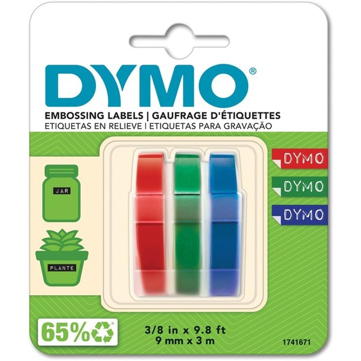 Dymo S0847750 Prägeband 9mm schwarz blau rot 3D 3m (2.Wahl)