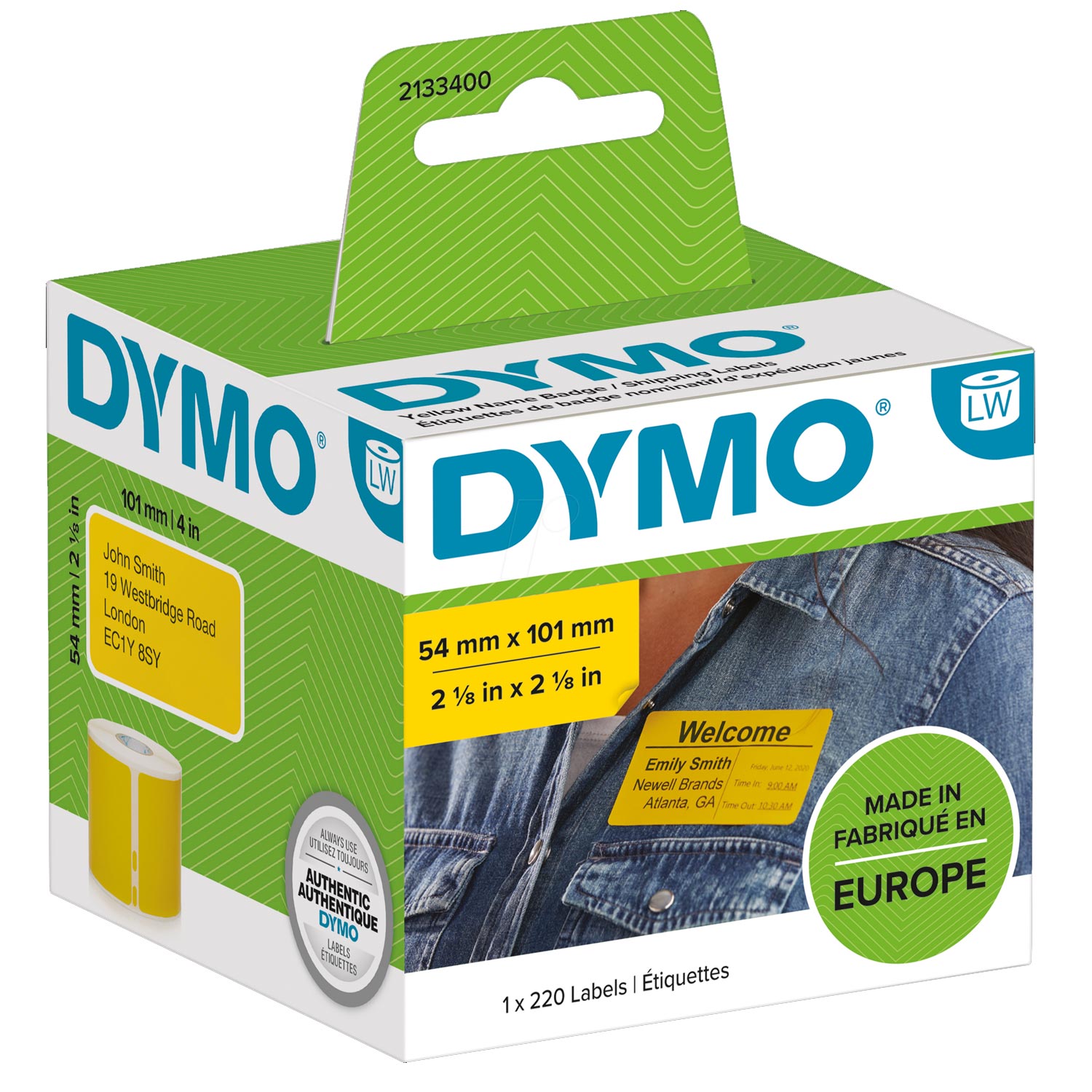 DYMO LabelWriter Versandetiketten 54x101mm schwarz/gelb
