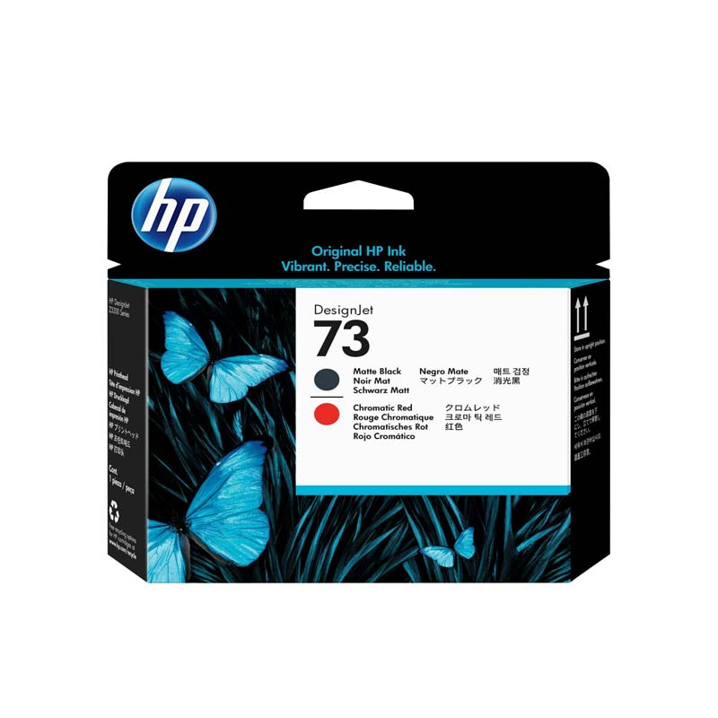 HP No 73 mattschwarz/chromeatisch rot Druckkopf