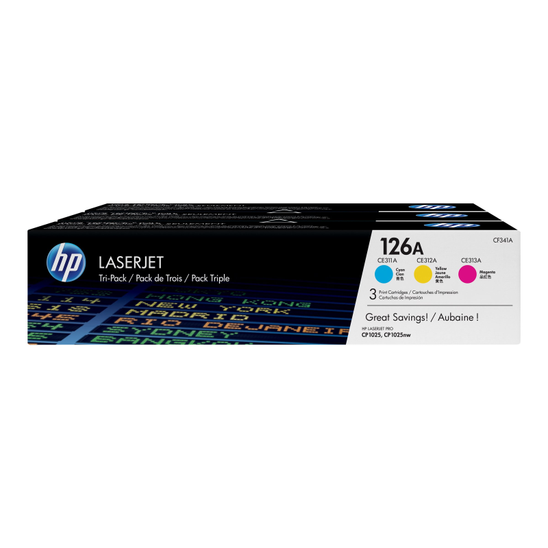 HP 126A Toner 3er-Pack cyan, magenta, gelb