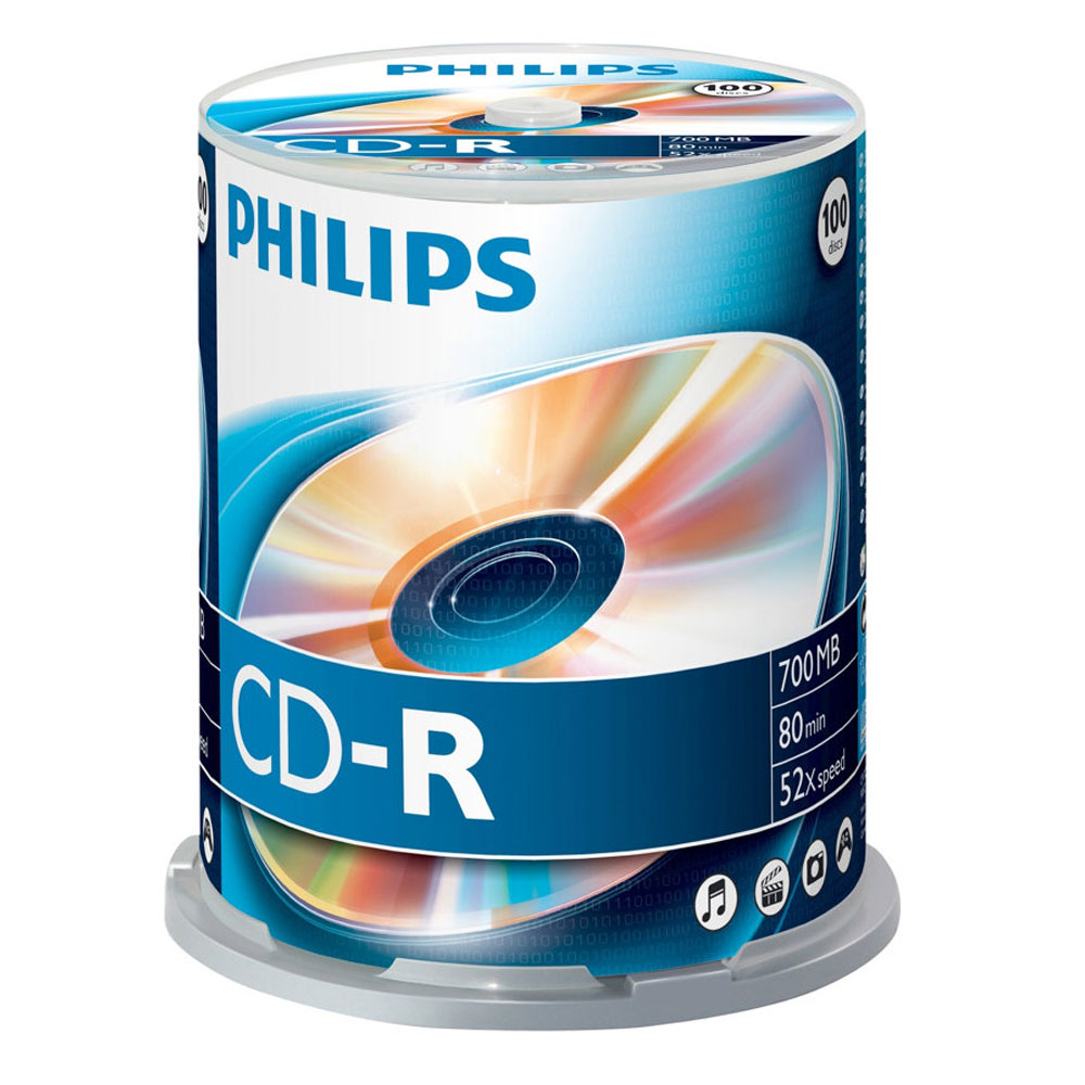 Philips CD-R Rohlinge (700 MB Data/ 80 Minuten, 52x High Speed Aufnahme, 100er Spindel)