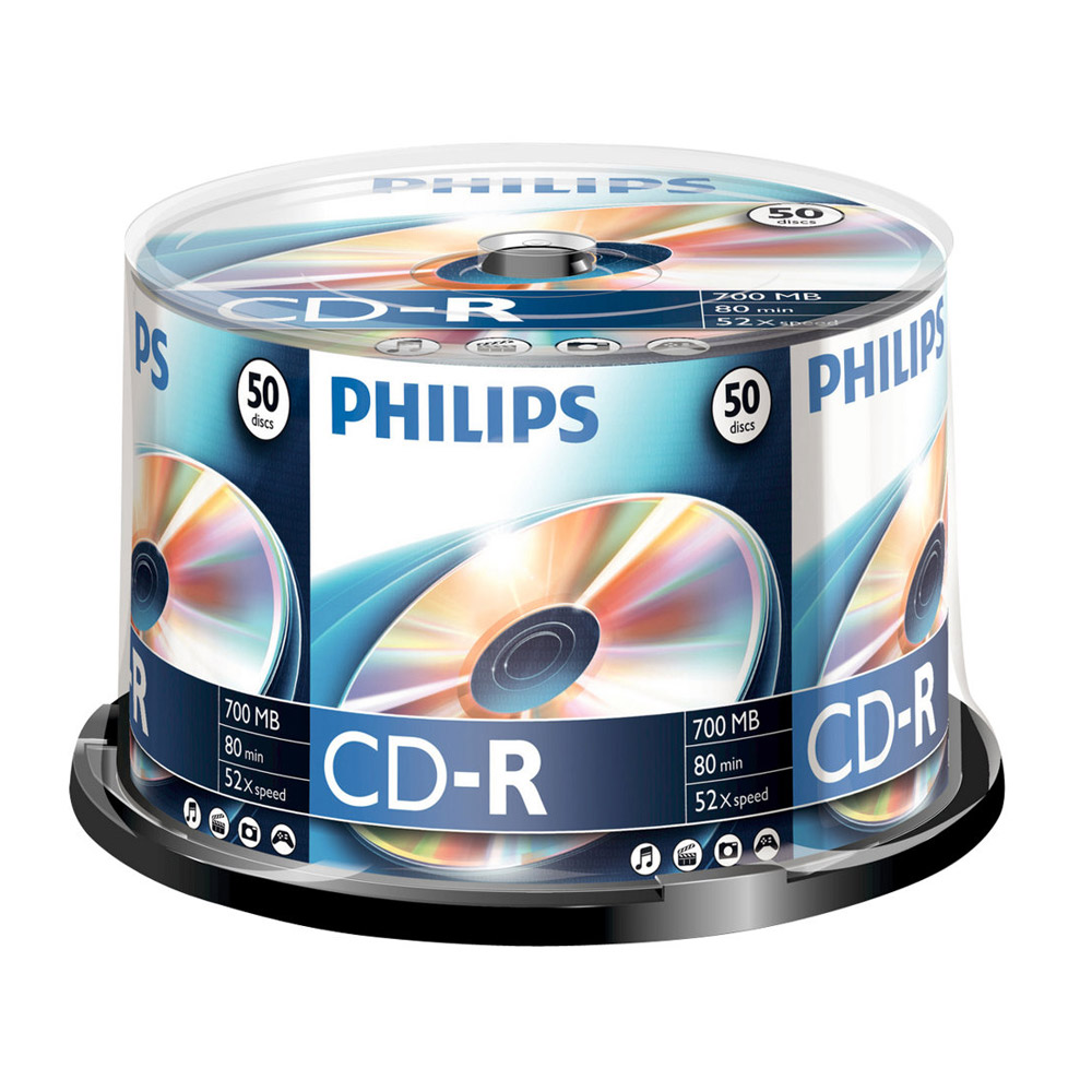 Philips CD-R Rohlinge (700 MB Data/ 80 Minuten, 52x High Speed Aufnahme, 50er Spindel)