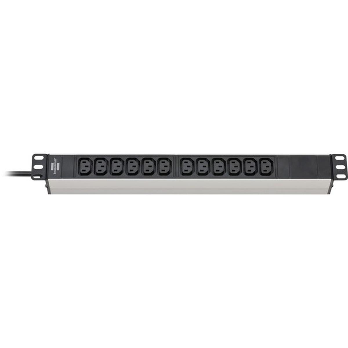 Brennenstuhl Alu-Line 19 Zoll 12-fach Steckdosenleiste 2m