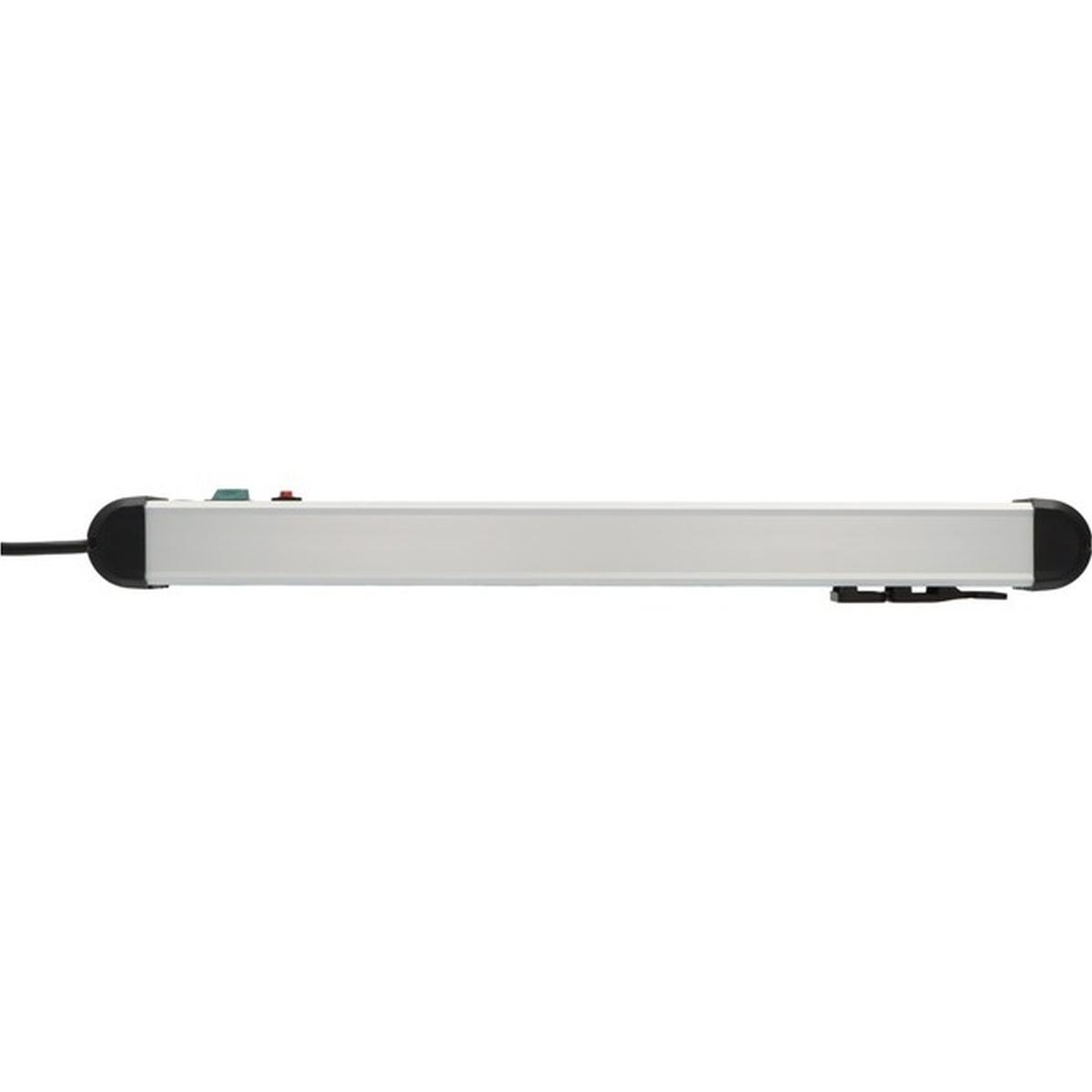 Brennenstuhl Premium-Protect-Line 6-fach Steckdosenleiste mit Überspannungsschutz und USB 3m silber/schwarz