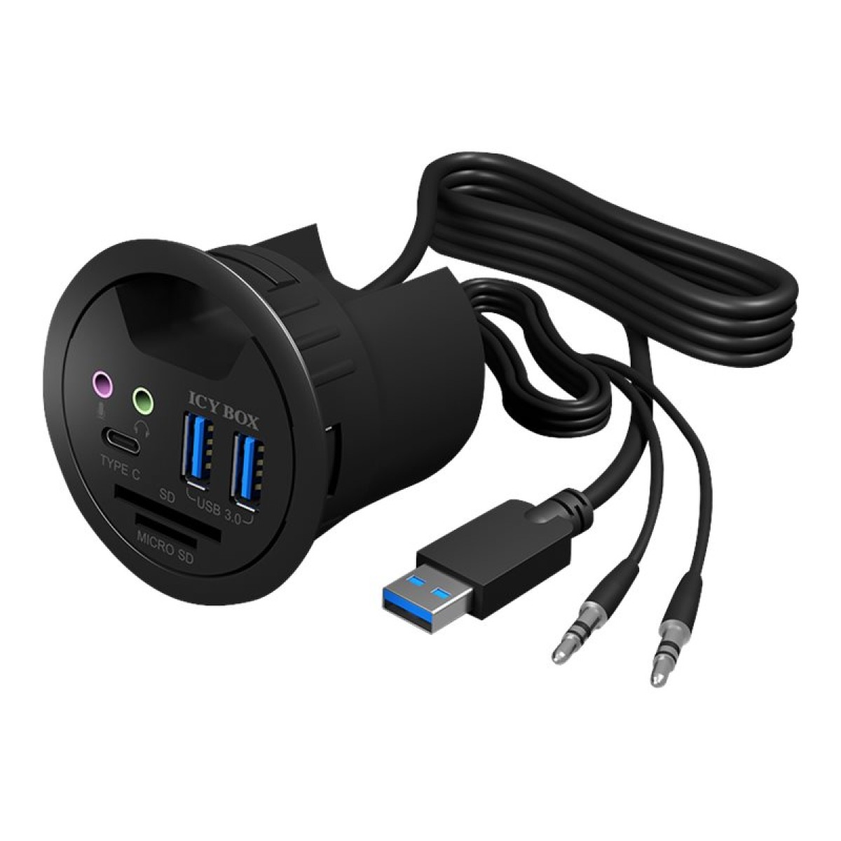 ICY BOX IB-HUB1404A USB 3.0 Hub mit Kartenleser