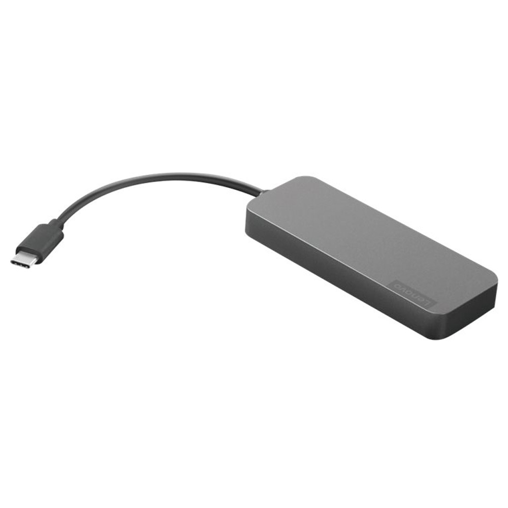Lenovo 4X90X21427 USB-C auf 4x USB-A Hub eisengrau