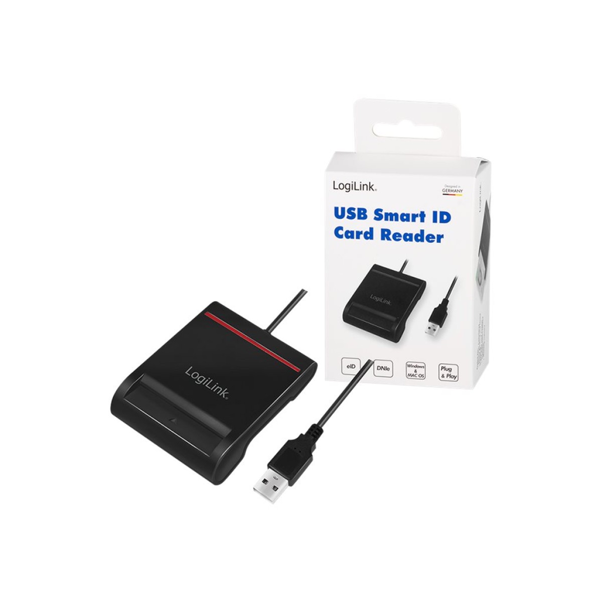 LogiLink USB 2.0 Smartcard-Leser schwarz
