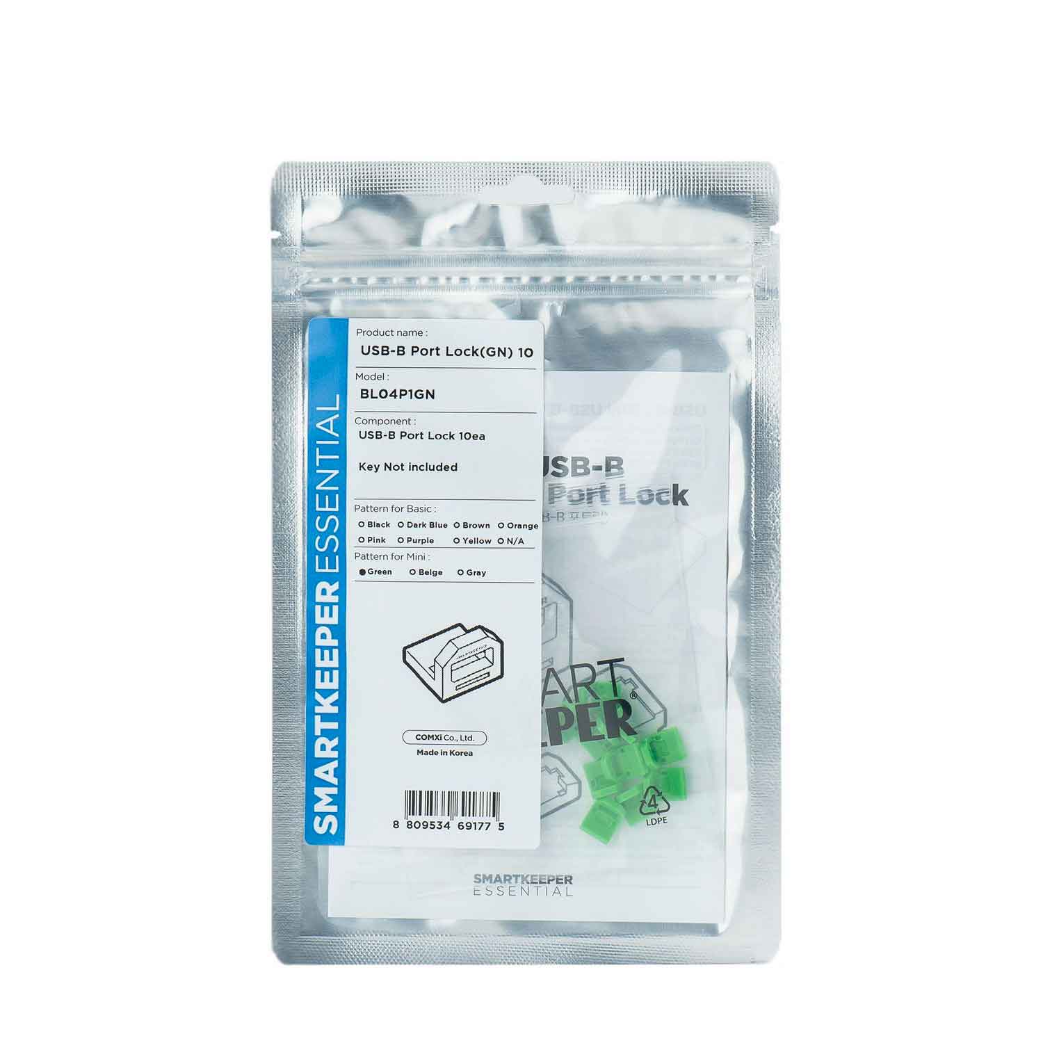 SmartKeeper BL04P1GN USB B-Port Blocker 10 Stück grün