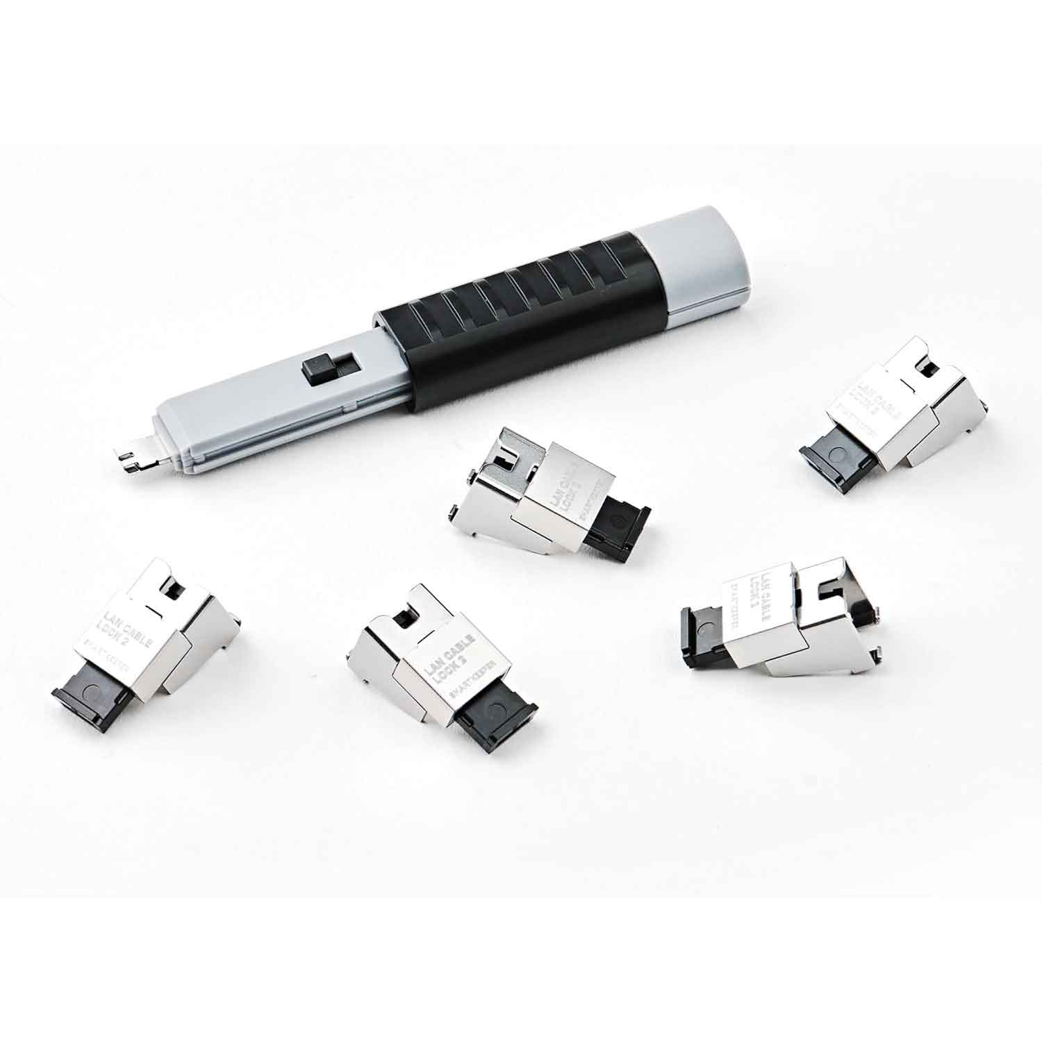 SmartKeeper NC13PKBK LAN Kabelschloss 2 5 Stück mit Schlüssel schwarz