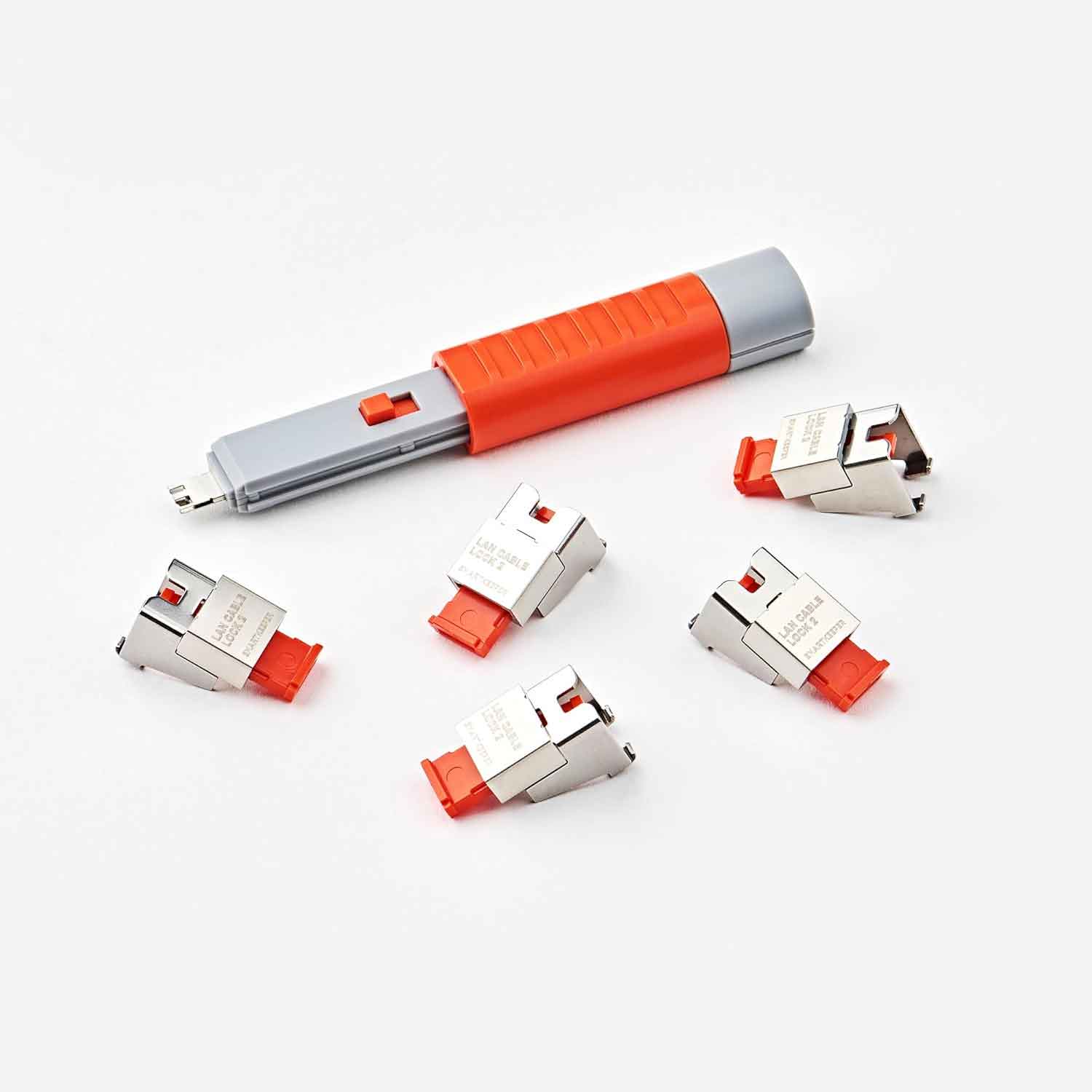 SmartKeeper NC13PKOR LAN Kabelschloss 2 5 Stück mit Schlüssel orange