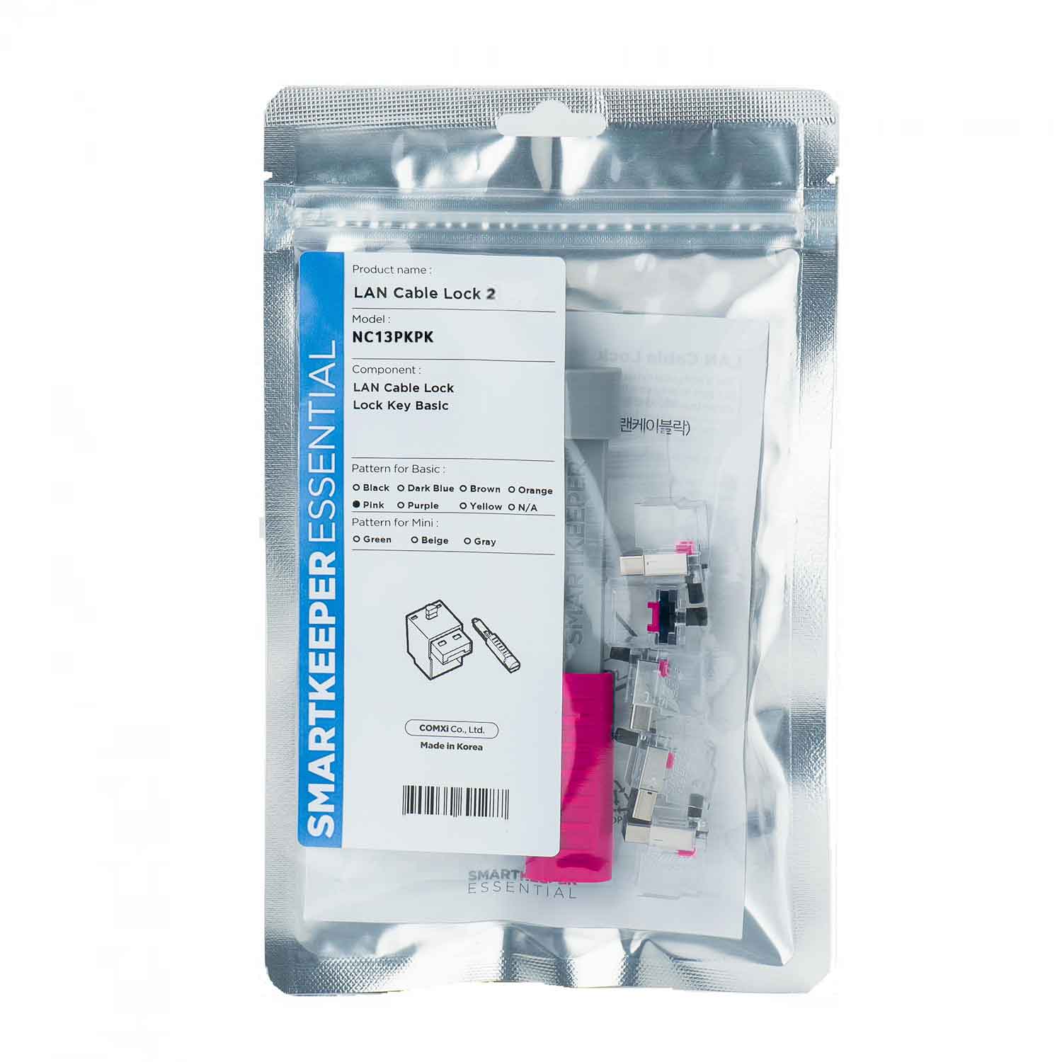 SmartKeeper NC13PKPK LAN Kabelschloss 2 5 Stück mit Schlüssel pink