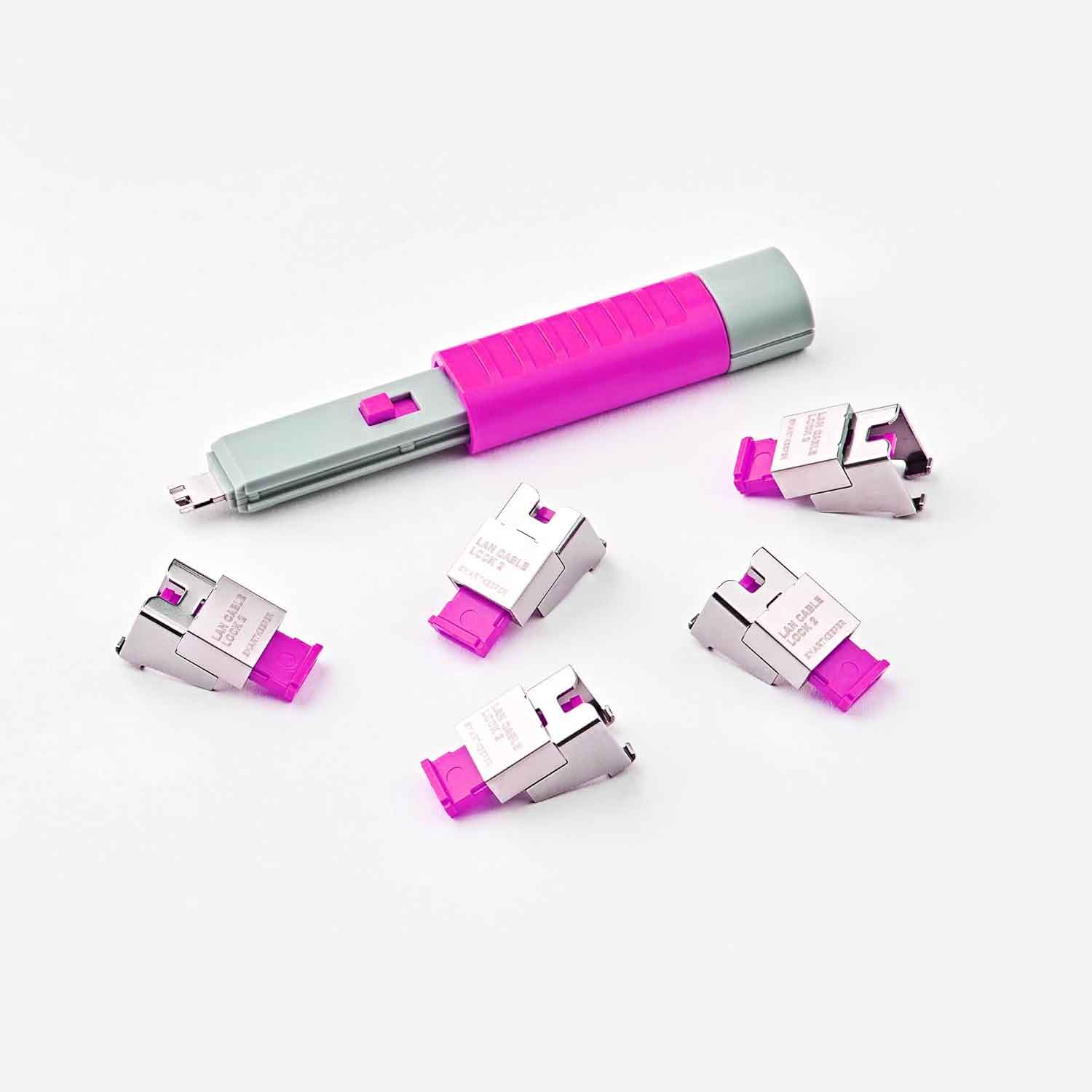 SmartKeeper NC13PKPK LAN Kabelschloss 2 5 Stück mit Schlüssel pink