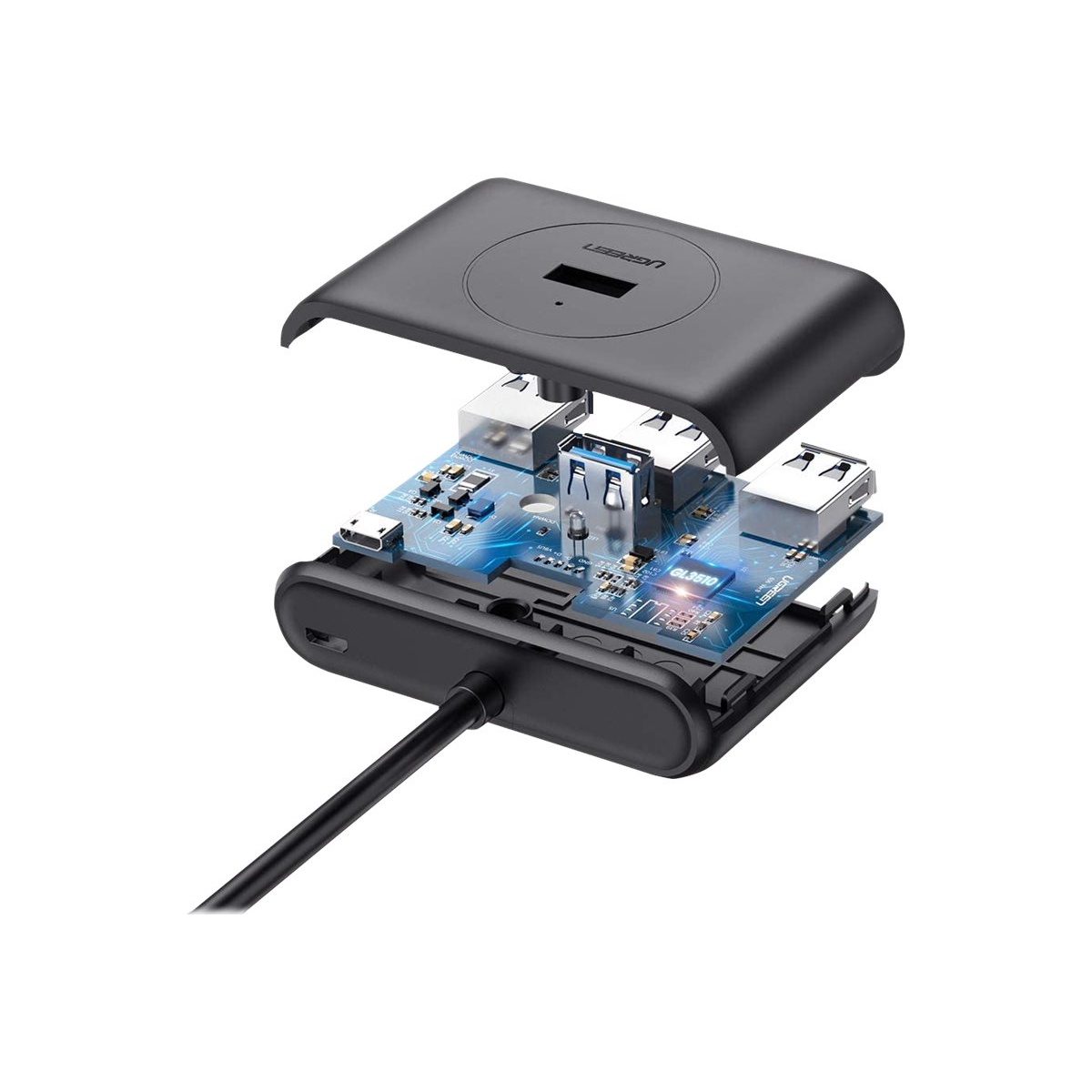 UGREEN 4-Port USB 3.0 Hub 1m schwarz