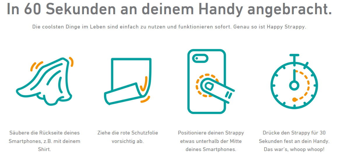 Happy Strappy Smartphone Fingerhalter ganz rosegold