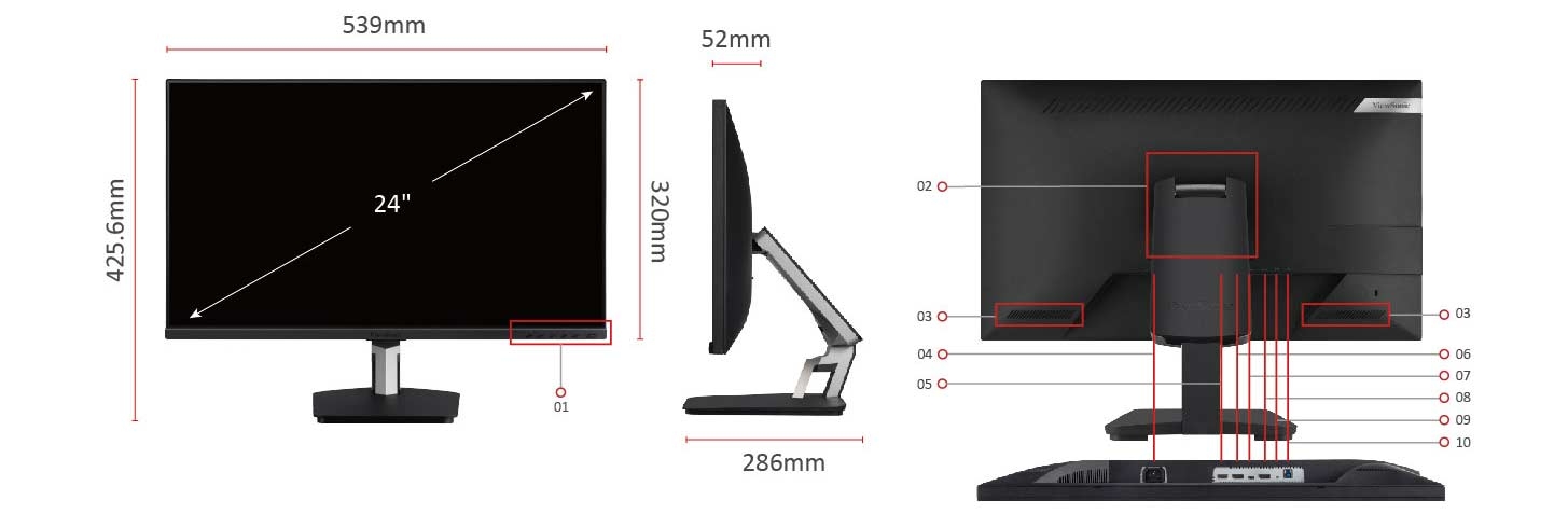 ViewSonic TD2455 59,9 cm (24 Zoll) Full-HD Touch Monitor
