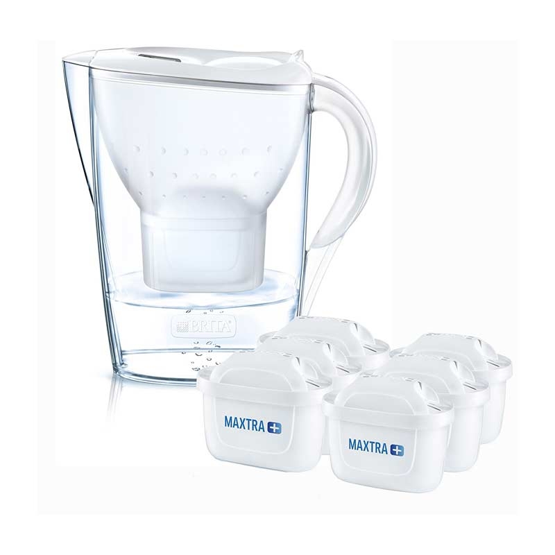 Brita Marella Wasserfilter Halbjahrespaket inkl. 6 Maxtra+ Filterkartuschen weiß Ausstellungsgerät