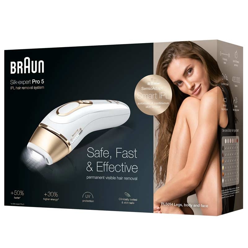 Braun Silk-Expert Pro 5 PL5014 IPL-Haarentfernungsgerät weiß/gold