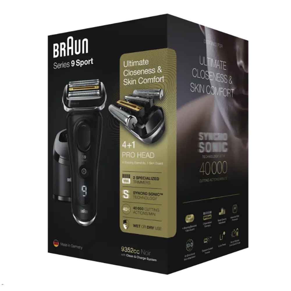 Braun Series 9 Sport 9352cc Elektrorasierer + Reinigungsstation 4+1 Scherkopf