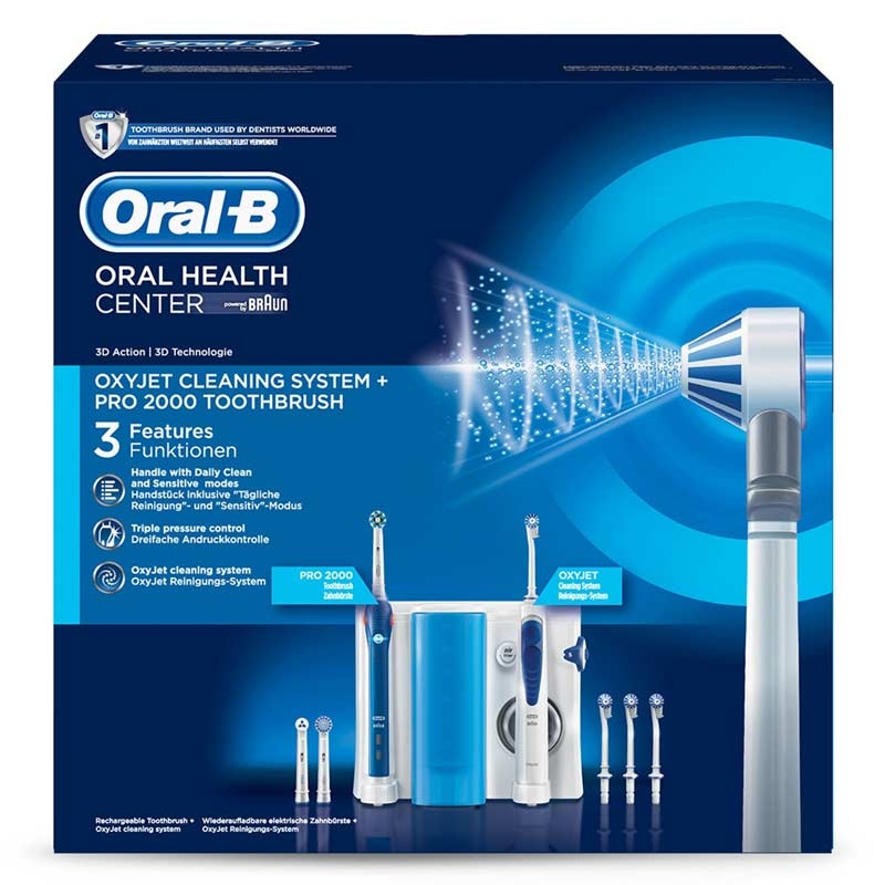 Braun Oral-B OxyJet Munddusche + Pro 2000 Elektrische Zahnbürste