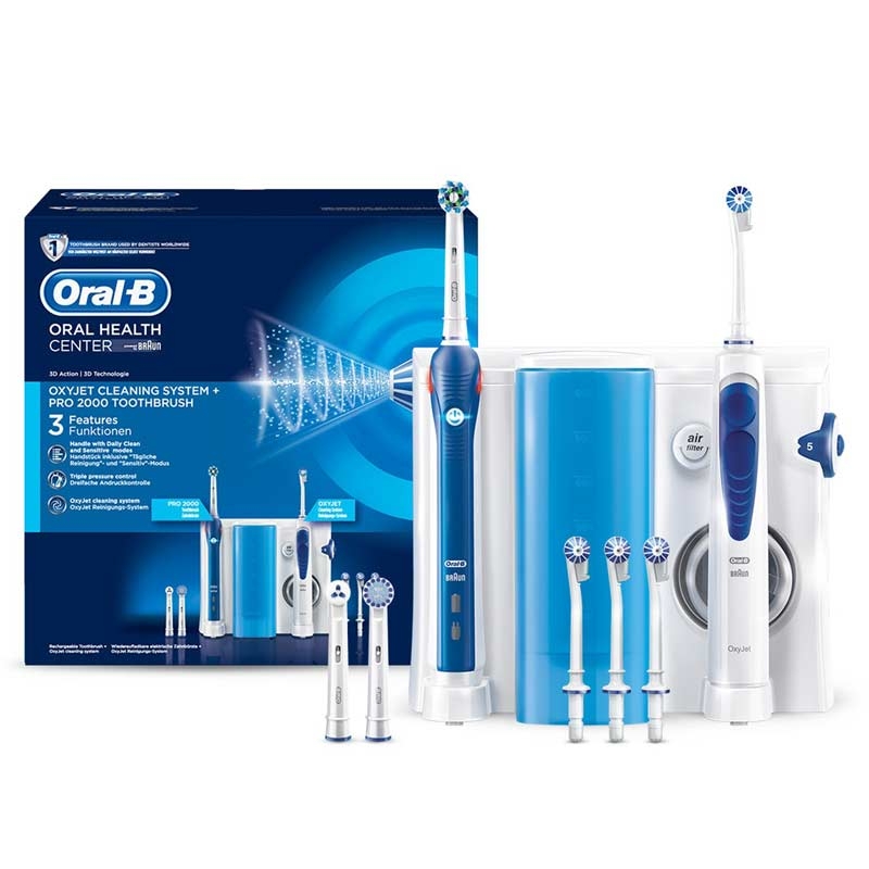 Braun Oral-B OxyJet Munddusche + Pro 2000 Elektrische Zahnbürste