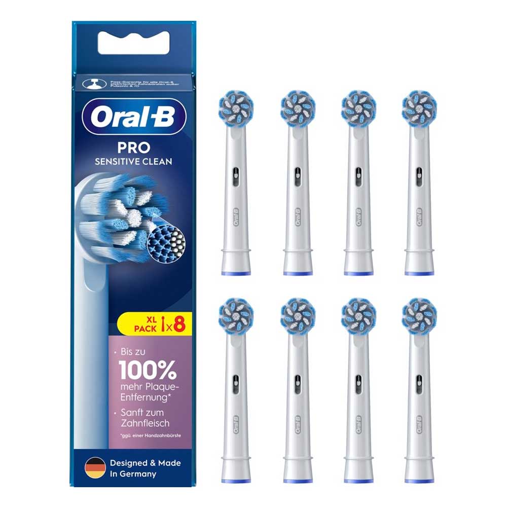 Oral-B Pro Sensitive Clean Aufsteckbürsten für elektrische Zahnbürste 8 Stück weiß