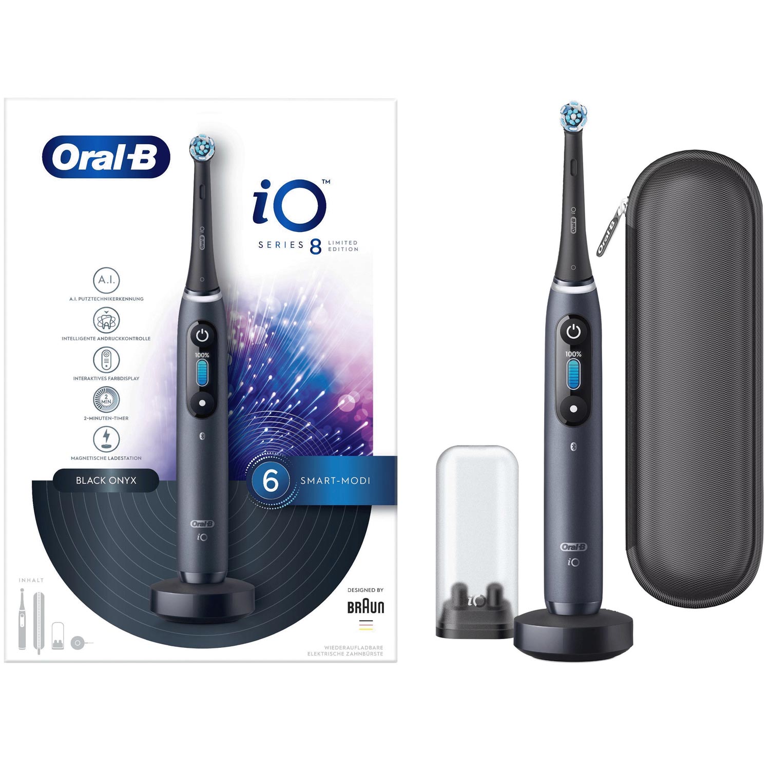 Oral-B iO Series 8 elektrische Zahnbürste Limited Edition black onyx