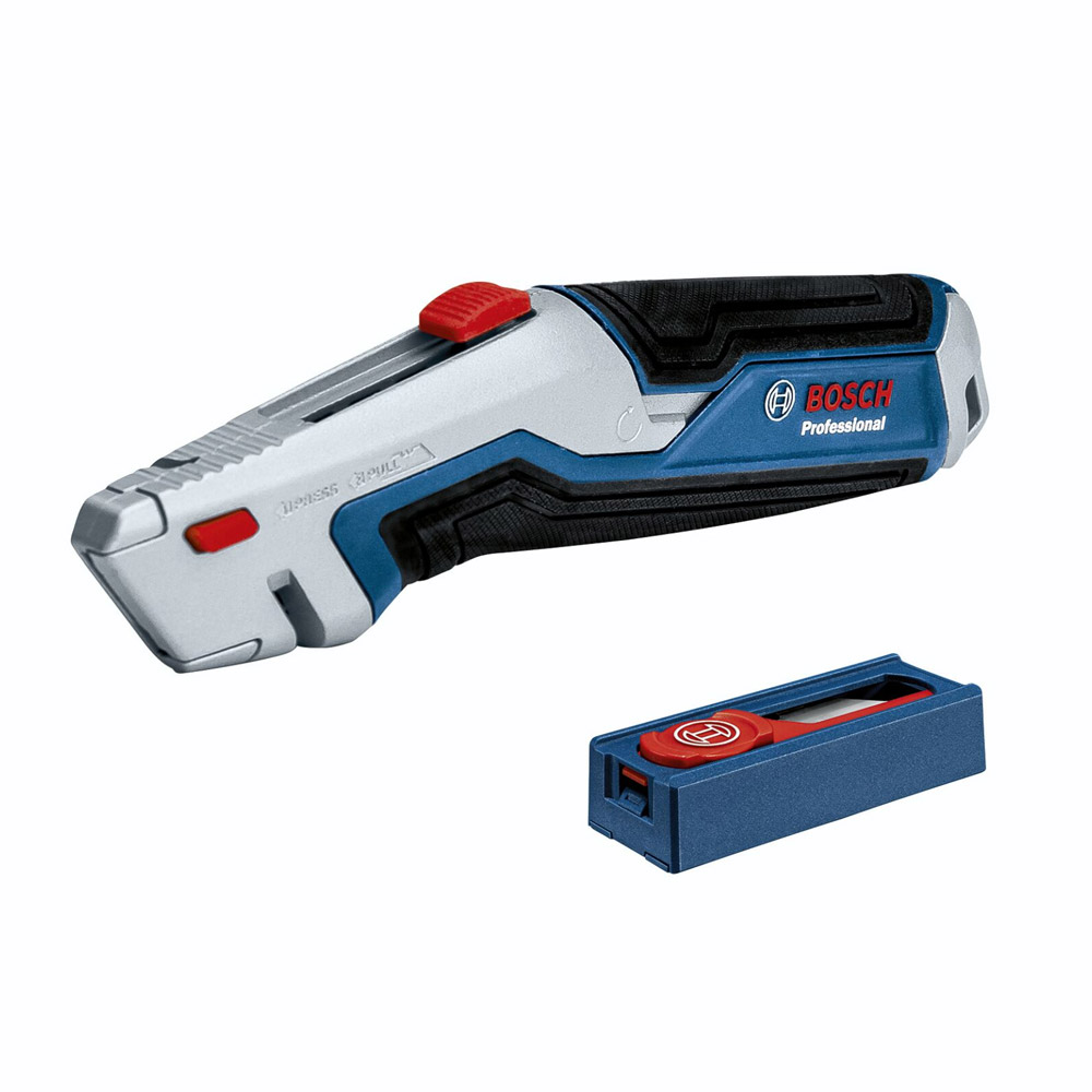 Bosch Professional Universal Messer mit ausziehbarer Klinge und 10 tlg. Klingen Set