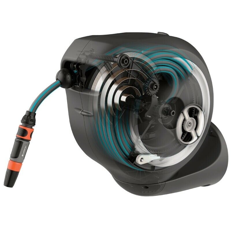 GARDENA 18602-20 Wand-Schlauchbox RollUp S (weiß) 15 m