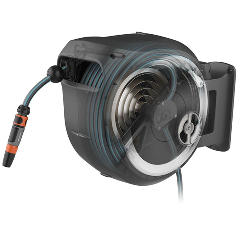 GARDENA 18627-20 Wand-Schlauchbox RollUp L (weiß) 30 m