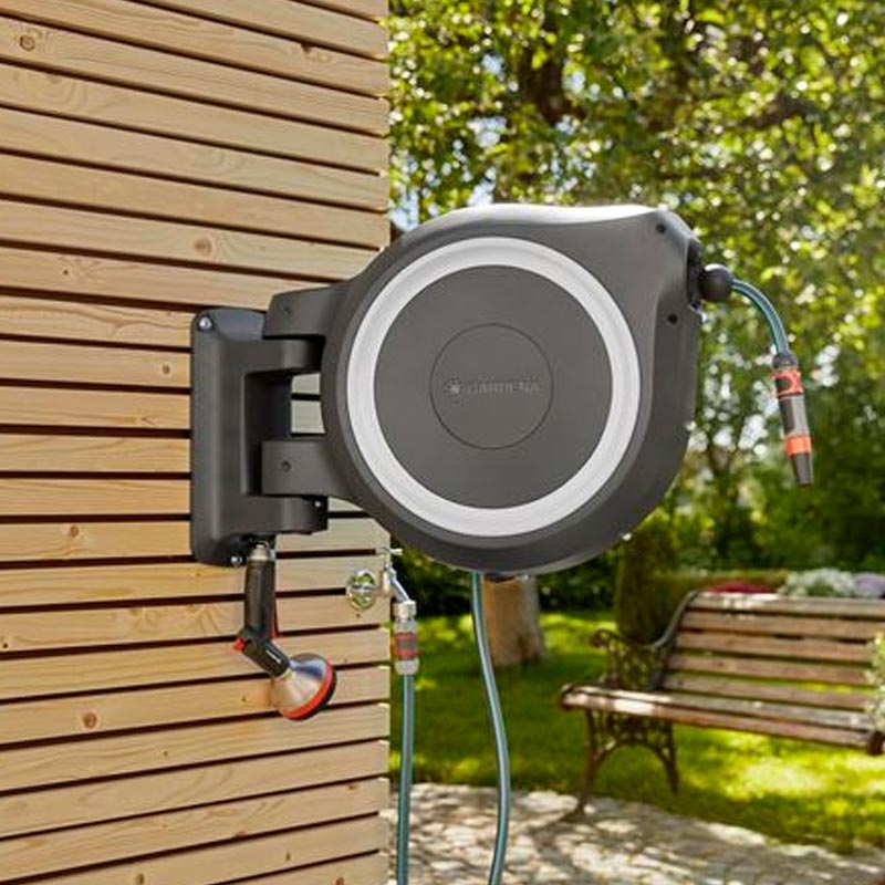 GARDENA 18632-20 Wand-Schlauchbox RollUp XL (weiß) 35 m