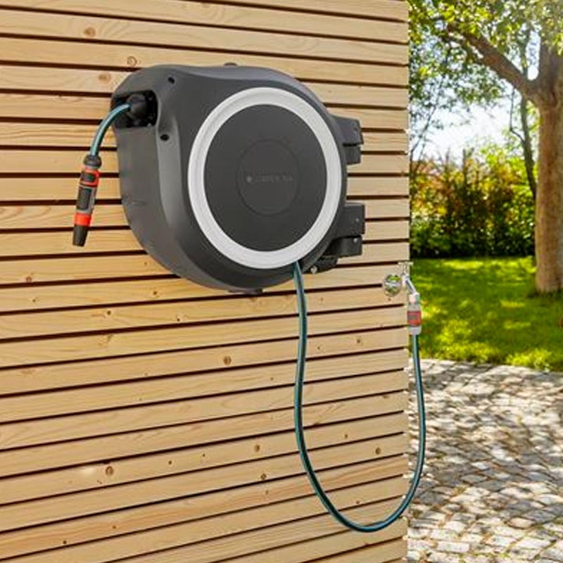 GARDENA 18622-20 Wand-Schlauchbox RollUp M/L (weiß) 25 m