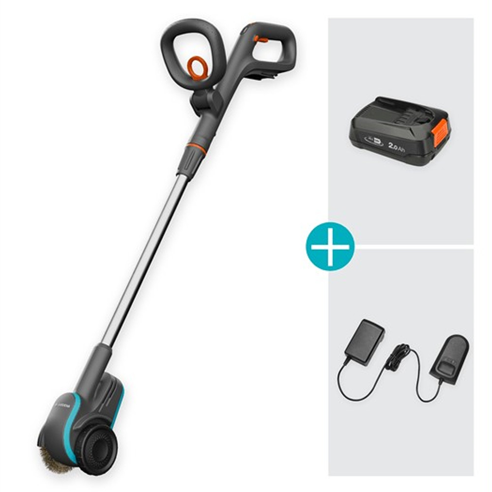 GARDENA 14820-20 Akku-Fugenbürste EasyWeed 1800/18V P4A Ready-To-Use Set