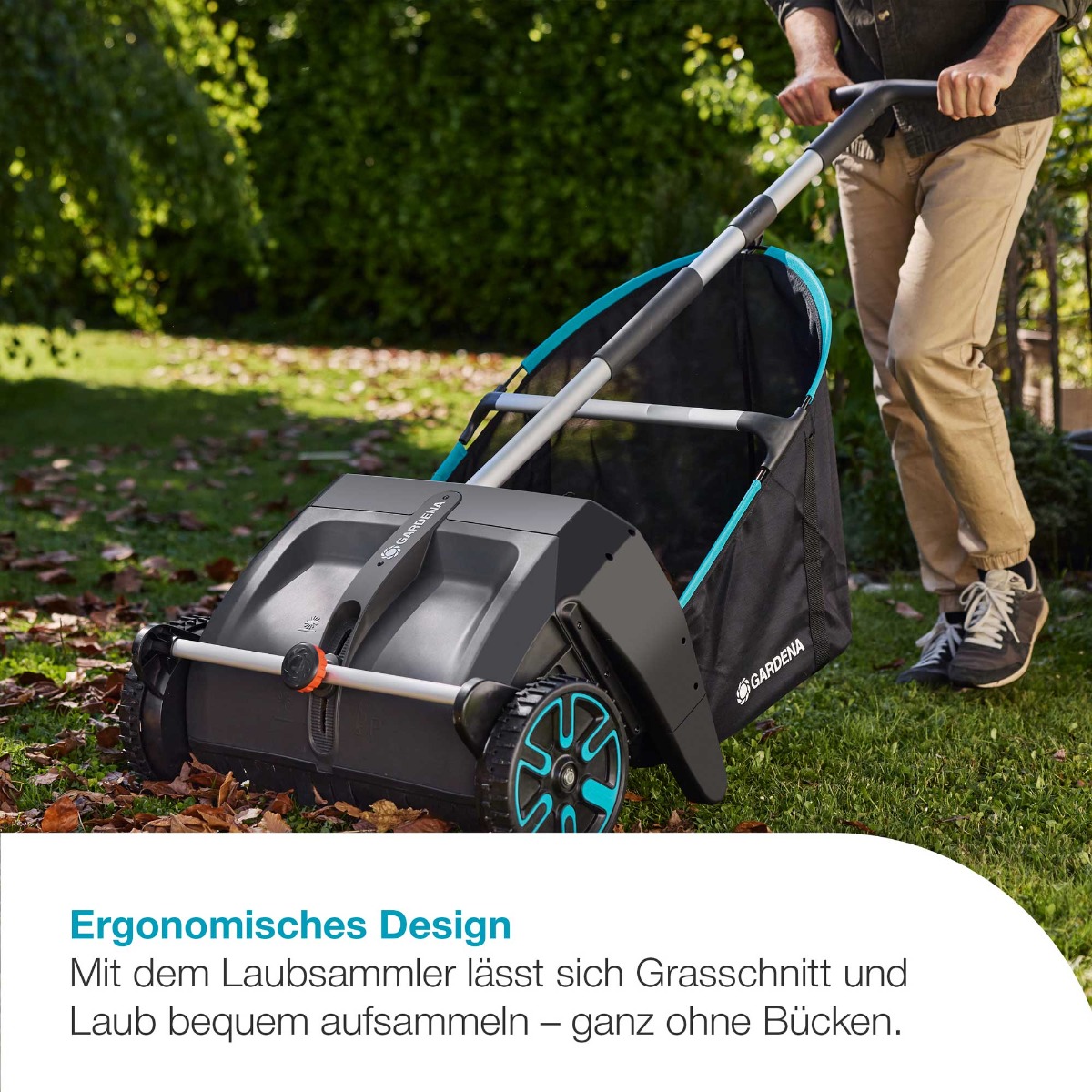 GARDENA 03566-20 Laub- und Rasensammler für Rasenflächen und Terrassen