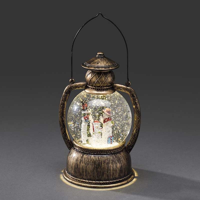 Konstsmide 3498-000 LED Glaskugellaterne Schneemannfamilie