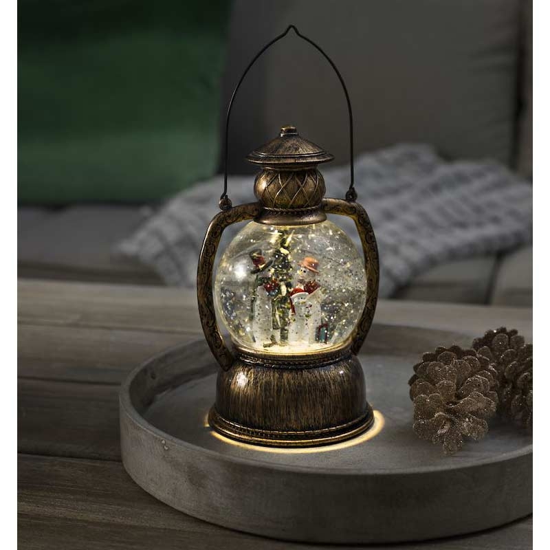 Konstsmide 3498-000 LED Glaskugellaterne Schneemannfamilie