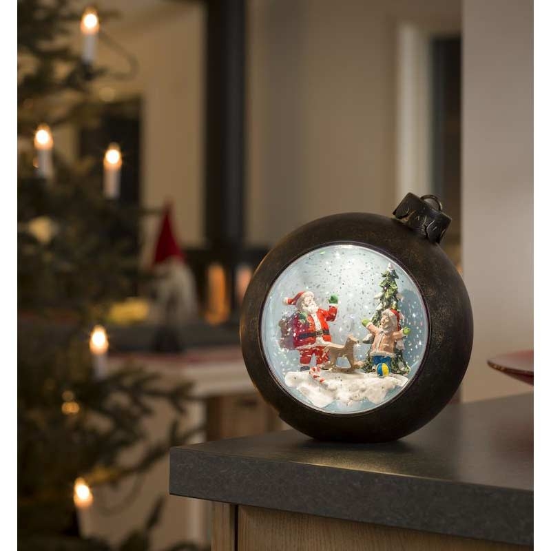 Konstsmide 4362-000 LED Weihnachtskugel Weihnachtsmann mit Kindern