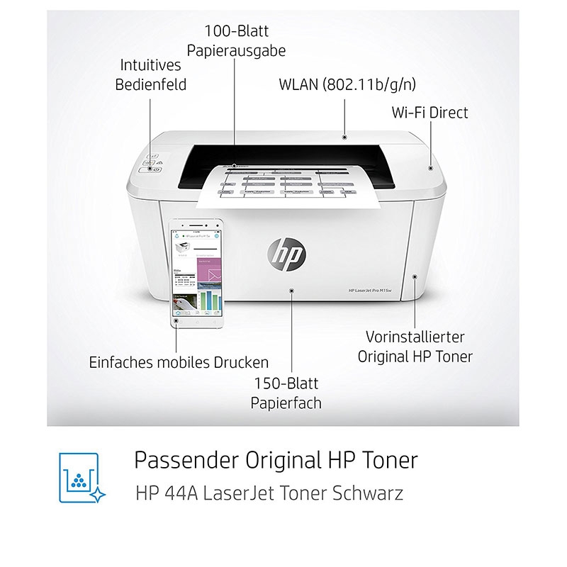HP LaserJet Pro M15w Laserdrucker