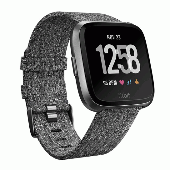 Fitbit Versa Special Edition Health & Fitness Smartwatch dunkelgrau/graphitgrau