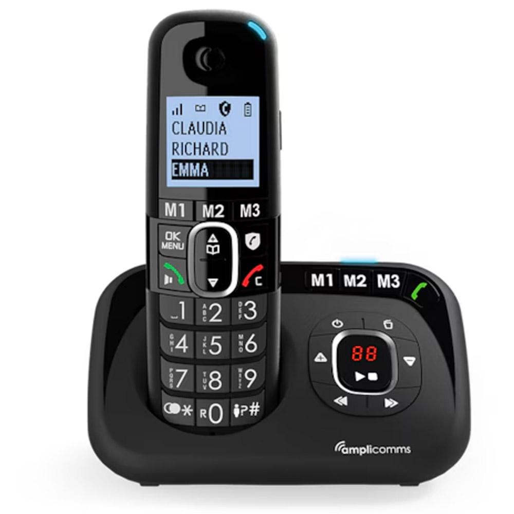 Audioline BigTel 1580 DECT-Telefon mit Anrufbeantworter schwarz (2.Wahl)