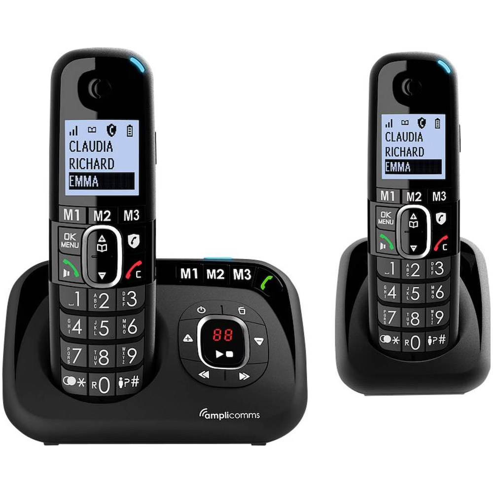 Audioline BigTel 1582 DECT-Telefon mit Anrufbeantworter schwarz