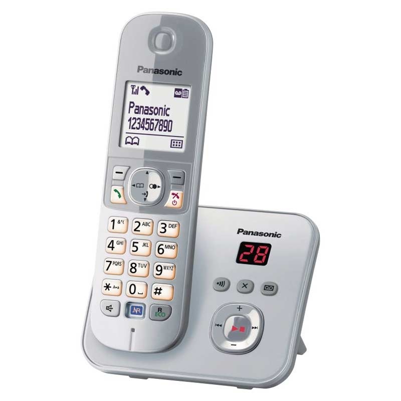 Panasonic KX-TG6821GS DECT-Schnurlostelefon mit Anrufbeantworter perlsilber