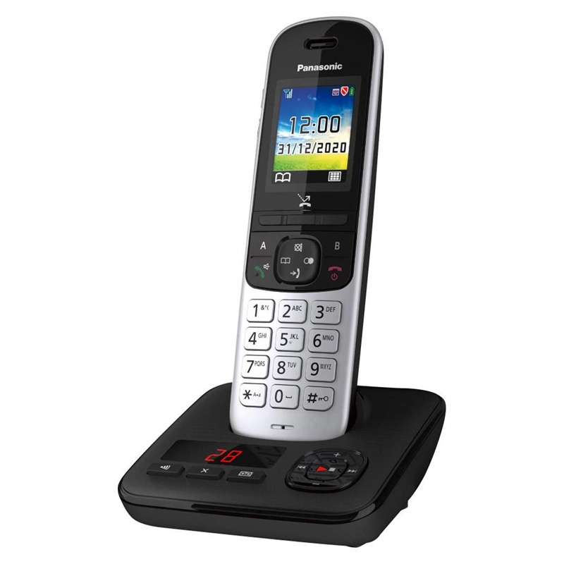 Panasonic KX-TGH720GS Schnurlostelefon mit Anrufbeantworter schwarz/silber