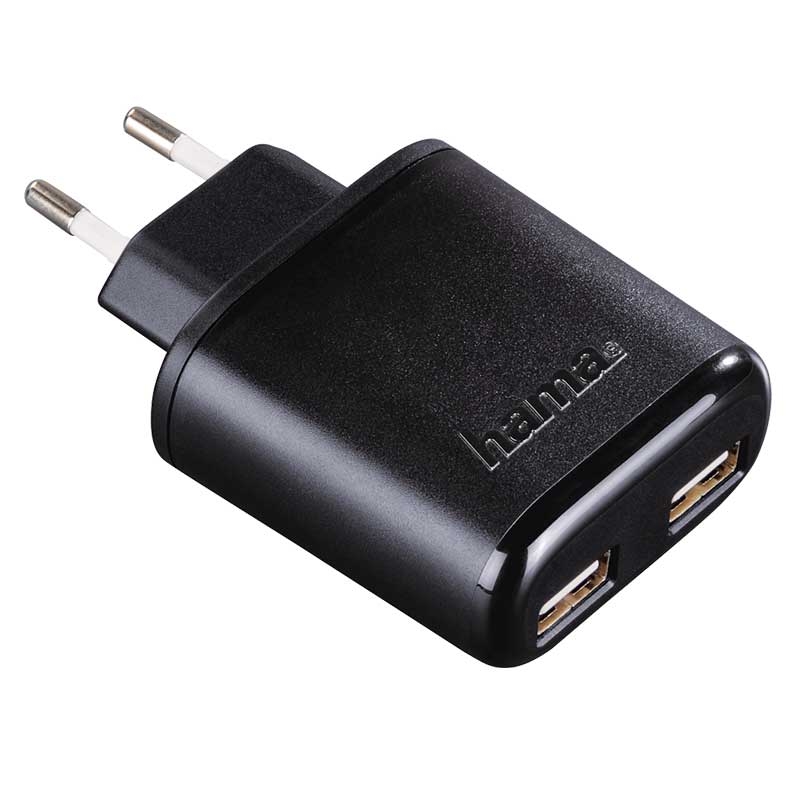 Hama 2-fach-USB-Ladeadapter Auto-Detect, 5 V/4,8 A schwarz
