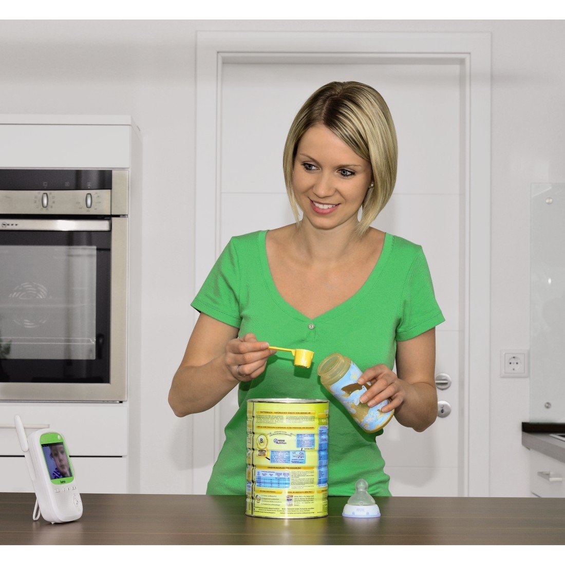 Hama Baby Control BM150 Babyphone mit Kamera weiß/grün